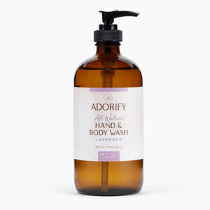 Natural Hand & Body Wash with Vitamin E | 16 oz (Glass)