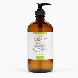 Natural Hand & Body Wash with Vitamin E  | 16 oz (Glass)