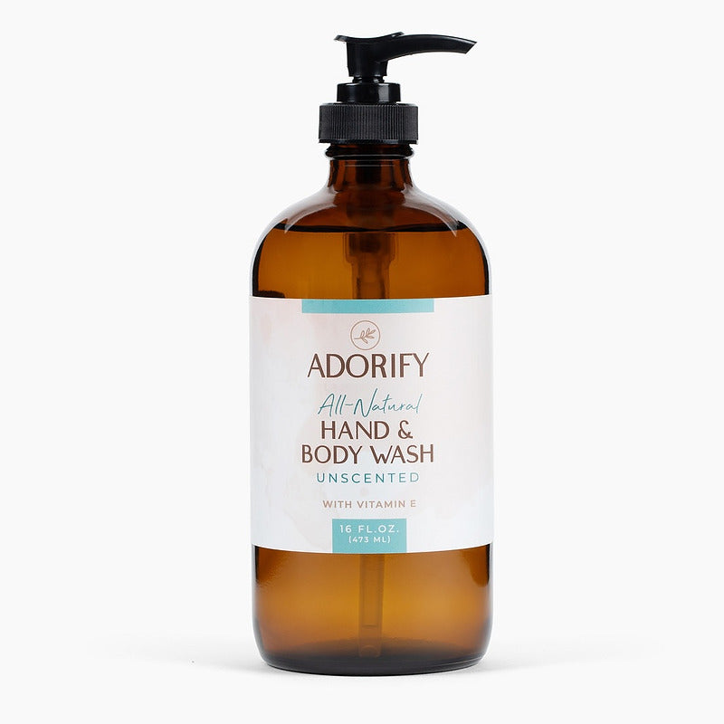 Natural Hand & Body Wash with Vitamin E  | 16 oz (Glass)